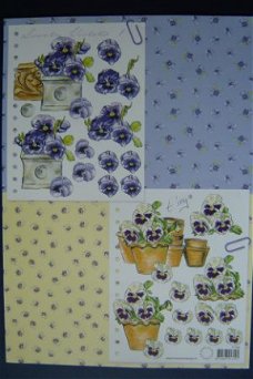 nr.846a Knipvel  Bloemen / viooltjes in pot
