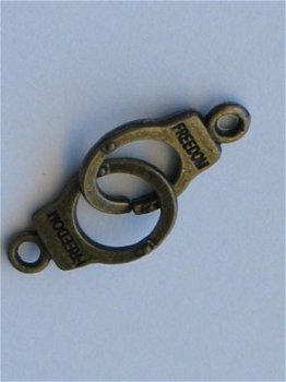 bronze metal handcuffs 30 mm - 1