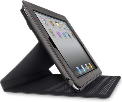 Belkin F8N612ebC00 Flip Folio Stand black grey iPad 2, Nieuw - 1