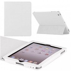 Springy Leather Protective Case voor iPad 2 en iPad 3 wit, N