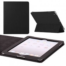 Springy Leather Protective Case voor iPad 2 en iPad 3 zwart,