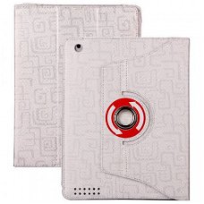 360 Degree Rotatable wit Leather Case Hoes iPad 2 en iPad 3,