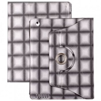 Check Pattern with 360 Degree Leather Case voor iPad 2 en iP - 1