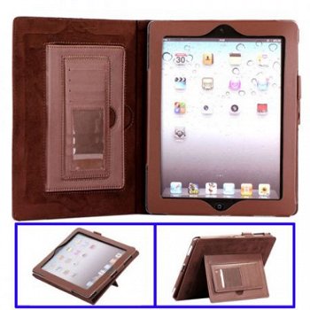 Bag Style with Card Holder Flip Leather Case voor iPad 2 en - 1