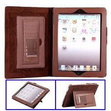 Bag Style with Card Holder Flip Leather Case voor iPad 2 en