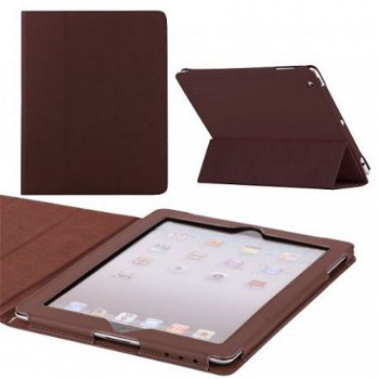 Springy Leather Protective Case voor iPad 2 en iPad 3 Coffee - 1