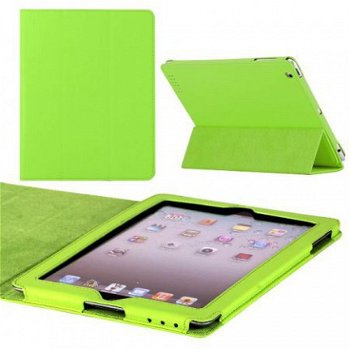 Springy Leather Protective Case voor iPad 2 en iPad 3 groen, - 1