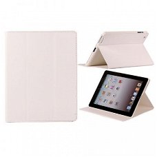 Elegant Style Stand Leather Case Hoes voor iPad 3 wit, Nieuw