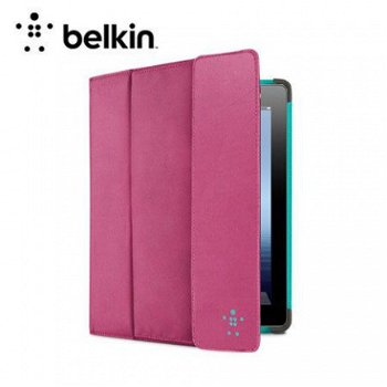 Belkin F8N747cwC02 Storage Folio Stand pink torquise iPad 3, - 1