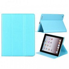 Elegant Style Stand Leather Case Hoes voor iPad 3 blauw, Nie