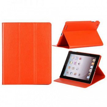 Elegant Style Stand Leather Case Hoes voor iPad 3 oranje, Ni - 1