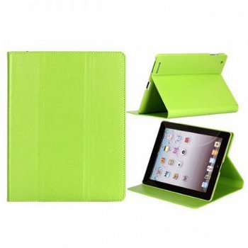Elegant Style Stand Leather Case Hoes voor iPad 3 groen, Nie - 1