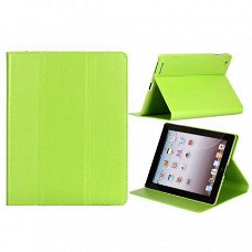 Elegant Style Stand Leather Case Hoes voor iPad 3 groen, Nie