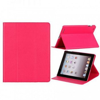 Elegant Style Stand Leather Case Hoes voor iPad 3 pink, Nieu - 1