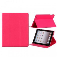 Elegant Style Stand Leather Case Hoes voor iPad 3 pink, Nieu