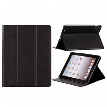 Elegant Style Stand Leather Case Hoes voor iPad 3 zwart, Nie - 1