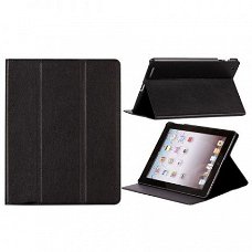 Elegant Style Stand Leather Case Hoes voor iPad 3 zwart, Nie