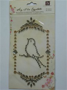 Prima marketing say it in crystals vintage frame with bird