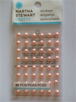 Martha Stewart pearl stickers pink - 1