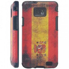 Spain Flag Pattern TPU Silicon Case Hoesje Samsung Galaxy S2
