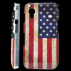 US Flag Pattern Hard Case Hoesje Samsung S5830 Galaxy Ace, N