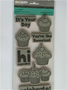 the paper company cling stamp cupcakes