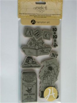 Graphic 45 cling stamp ABC primer 2 - 1