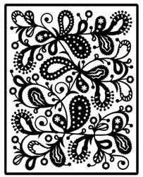 OPRUIMING: spellbinders impressabilities stencil emboss paisley - 1