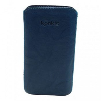 Konkis Premium Genuine Leather Case Washed Blue Size 4XL, Ni - 1