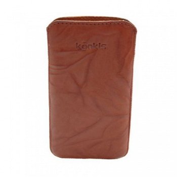 Konkis Premium Genuine Leather Case Washed Choco Brown Size - 1