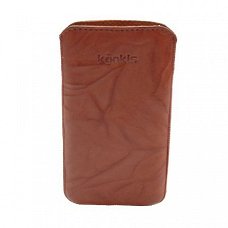 Konkis Premium Genuine Leather Case Washed Choco Brown Size