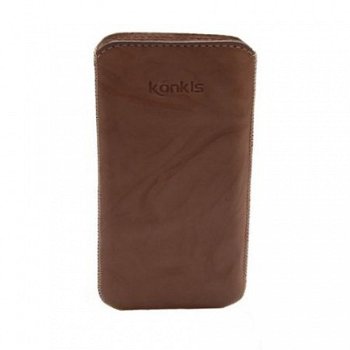 Konkis Premium Genuine Leather Case Washed Olive Brown Size - 1