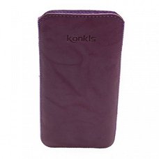 Konkis Premium Genuine Leather Case Washed Paars Size 4XL, N