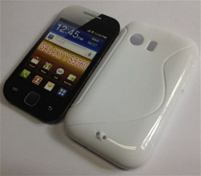 Comutter Silicone hoesje Samsung S5360 Galaxy Y Wit, Nieuw, - 1