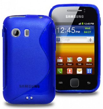 Comutter Silicone hoesje Samsung S5360 Galaxy Y Blauw, Nieuw - 1