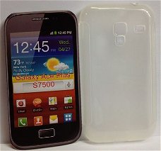 Comutter Silicone hoesje Samsung S7500 Galaxy Ace Plus trans