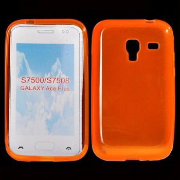 Stylish TPU Case Hoesje Samsung Galaxy Ace Plus S7500 oranje - 1