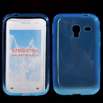 Stylish TPU Case Hoesje Samsung Galaxy Ace Plus S7500 blauw, - 1