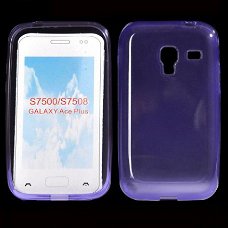 Stylish TPU Case Hoesje Samsung Galaxy Ace Plus S7500 paars,