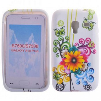 Floral Soft TPU Hoesje Samsung S7500 Galaxy ace Plus, Nieuw, - 1
