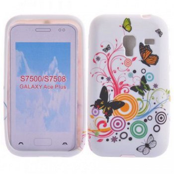 Butterfly Soft TPU Hoesje Samsung S7500 Galaxy ace Plus, Nie - 1