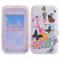 Butterfly Soft TPU Hoesje Samsung S7500 Galaxy ace Plus, Nie