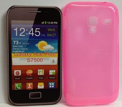 Comutter Silicone hoesje Samsung S7500 Galaxy Ace Plus pink, - 1