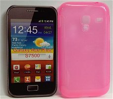 Comutter Silicone hoesje Samsung S7500 Galaxy Ace Plus pink,
