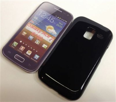 Gel Silicone hoesje Samsung Galaxy Ace 2 i8160 zwart, Nieuw, - 1