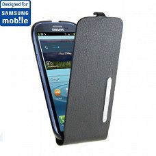 Samsung i9300 Galaxy S3 Leather Flip Case black Origineel, N