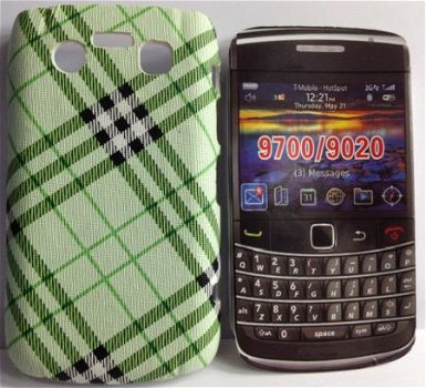 Blackberry 9700 9780 Bold Plaid Hard hoesje Serie Groen, Nie - 1