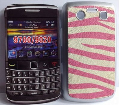 Print Plastic Back Case Blackberry 9700 9780 bold pink, Nieu - 1