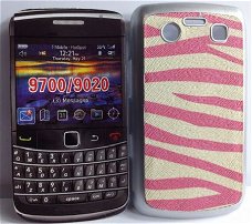 Print Plastic Back Case Blackberry 9700 9780 bold pink, Nieu