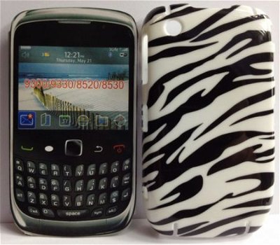 Blackberry Curve 8520 9300 Zebra Hard hoesje zwart, Nieuw, € - 1